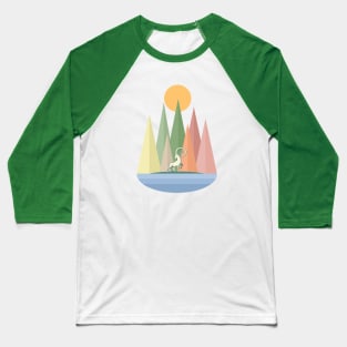 Goat in Nature Landscape Collage Baseball T-Shirt